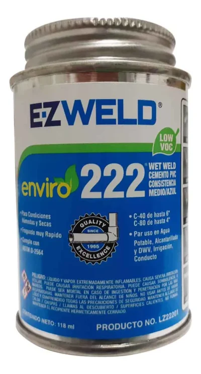Cemento PVC 118mL Azul Secado Rapido EZ WELD (Pegamento)