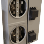 Base integral doble, acometida subterránea, 100A – 110/220 VAC