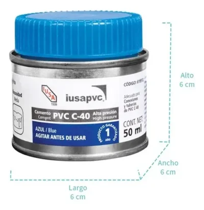 Cemento Mini PVC 50mL Azul (Pegamento) - Imagen 2