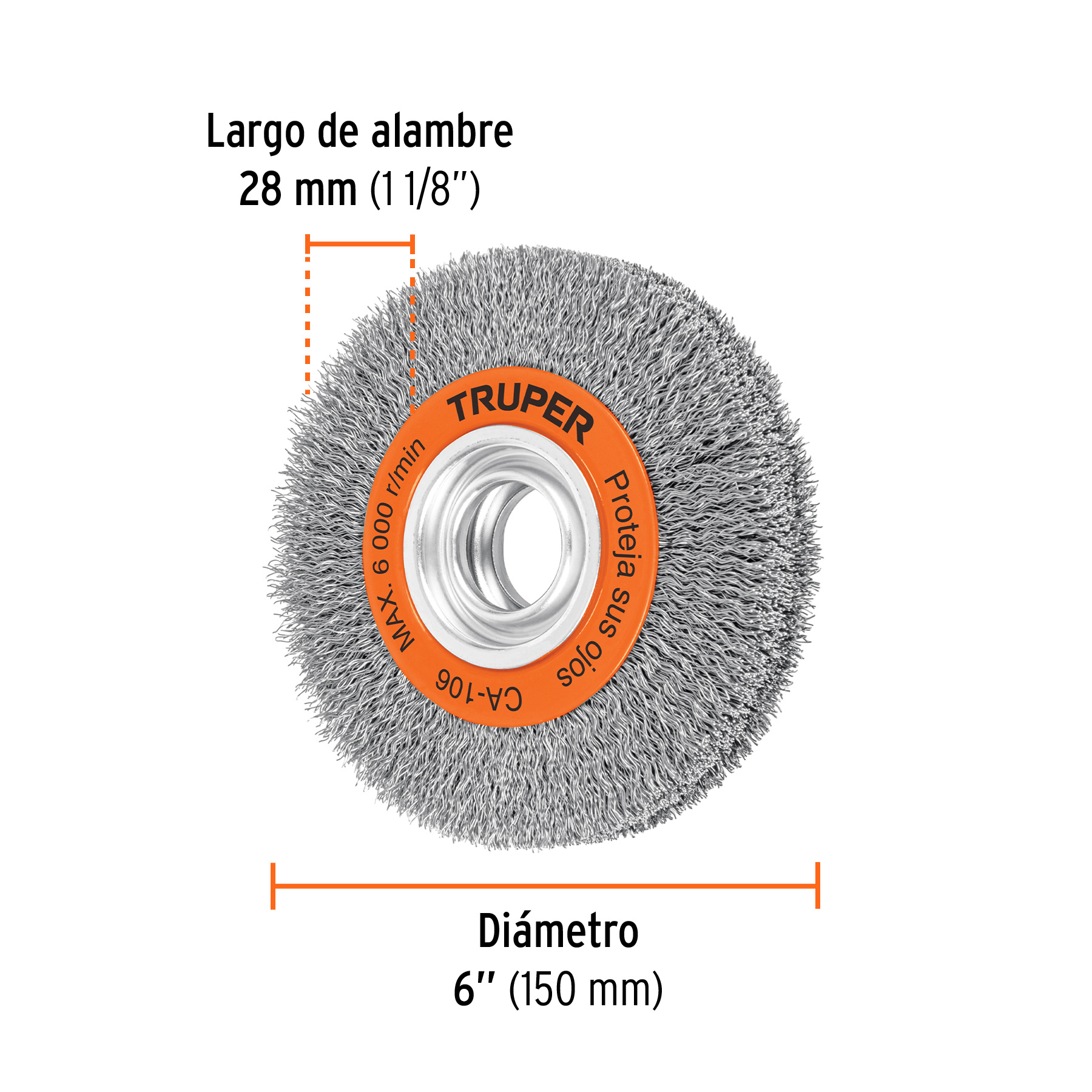 Carda para esmeril de 6" x 1-1/8" (Cód. 11526) - Imagen 3