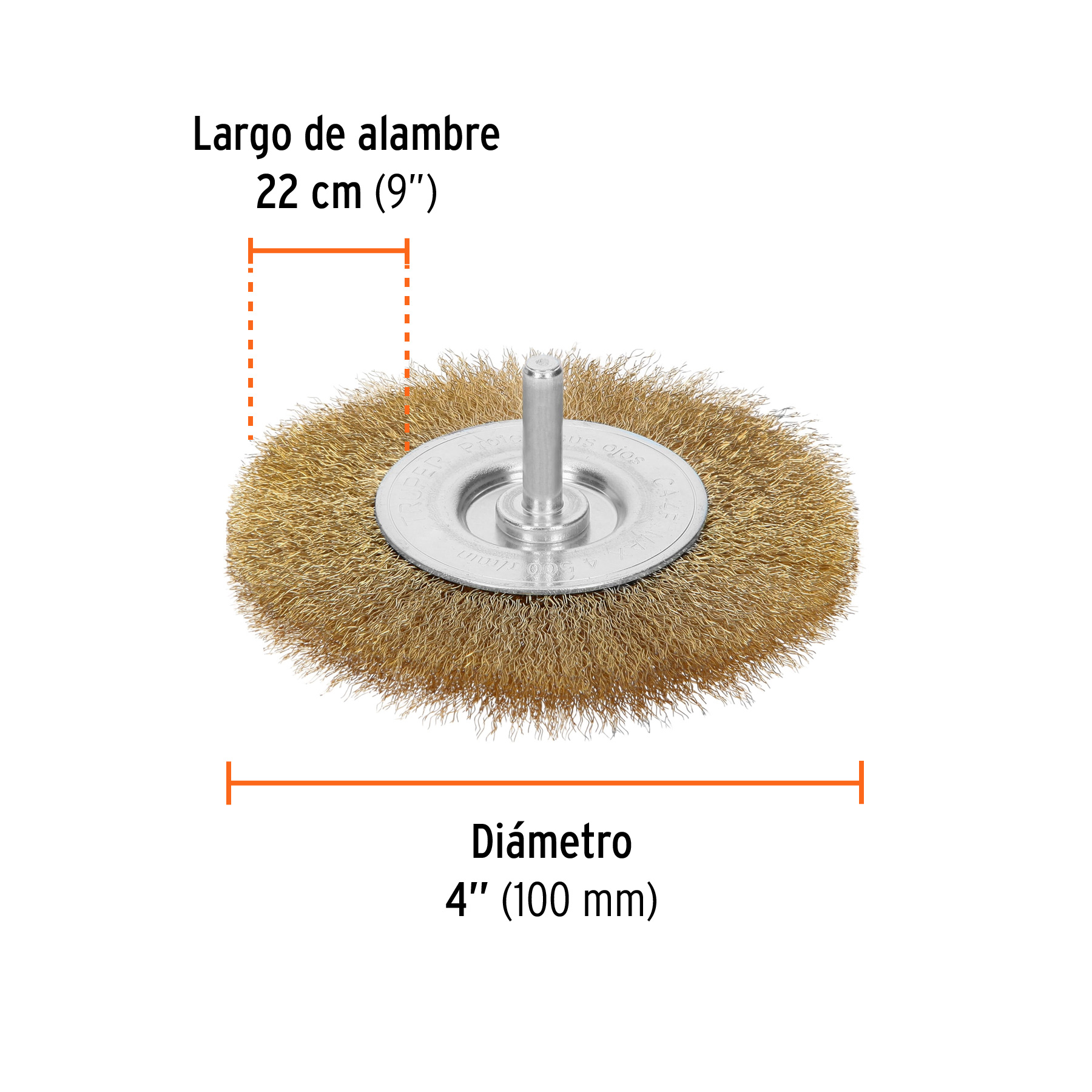 Carda circular de 4" con alambre fino (Cód: 11576) - Imagen 3
