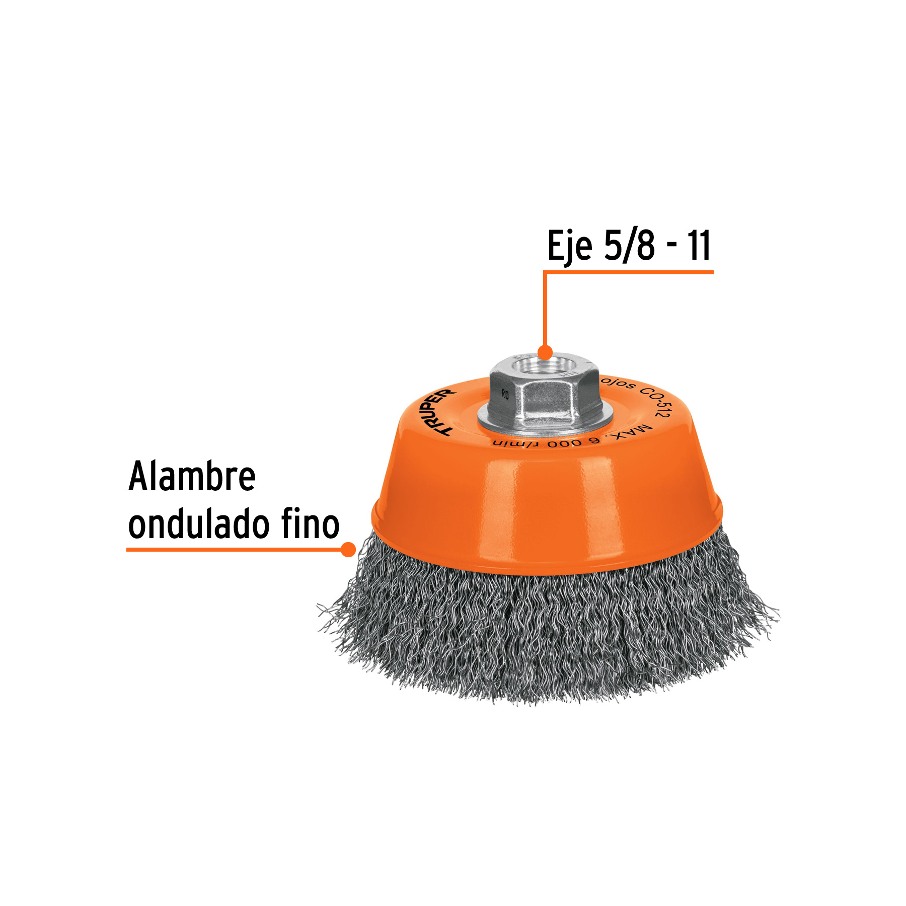 Carda de copa ondulada de 5" para esmeril (Cód. 11535) - Imagen 4