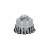 Carda copa 3" alambre trenzado grueso, Multi-rosca, Truper (Cód: 100854)