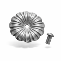 Chapetón de acero troquelado modelo 2164 (Ø92 mm) con remache 8×15 mm