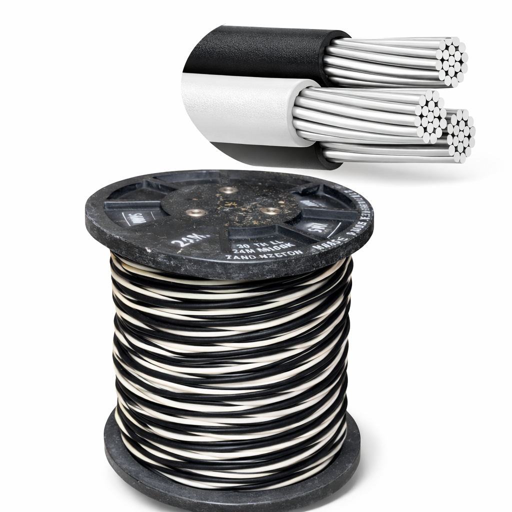 Cable Aluminio IUSA XLP 600V Distribución Subterránea 2C+N (6/6 AWG). Venta por Metro