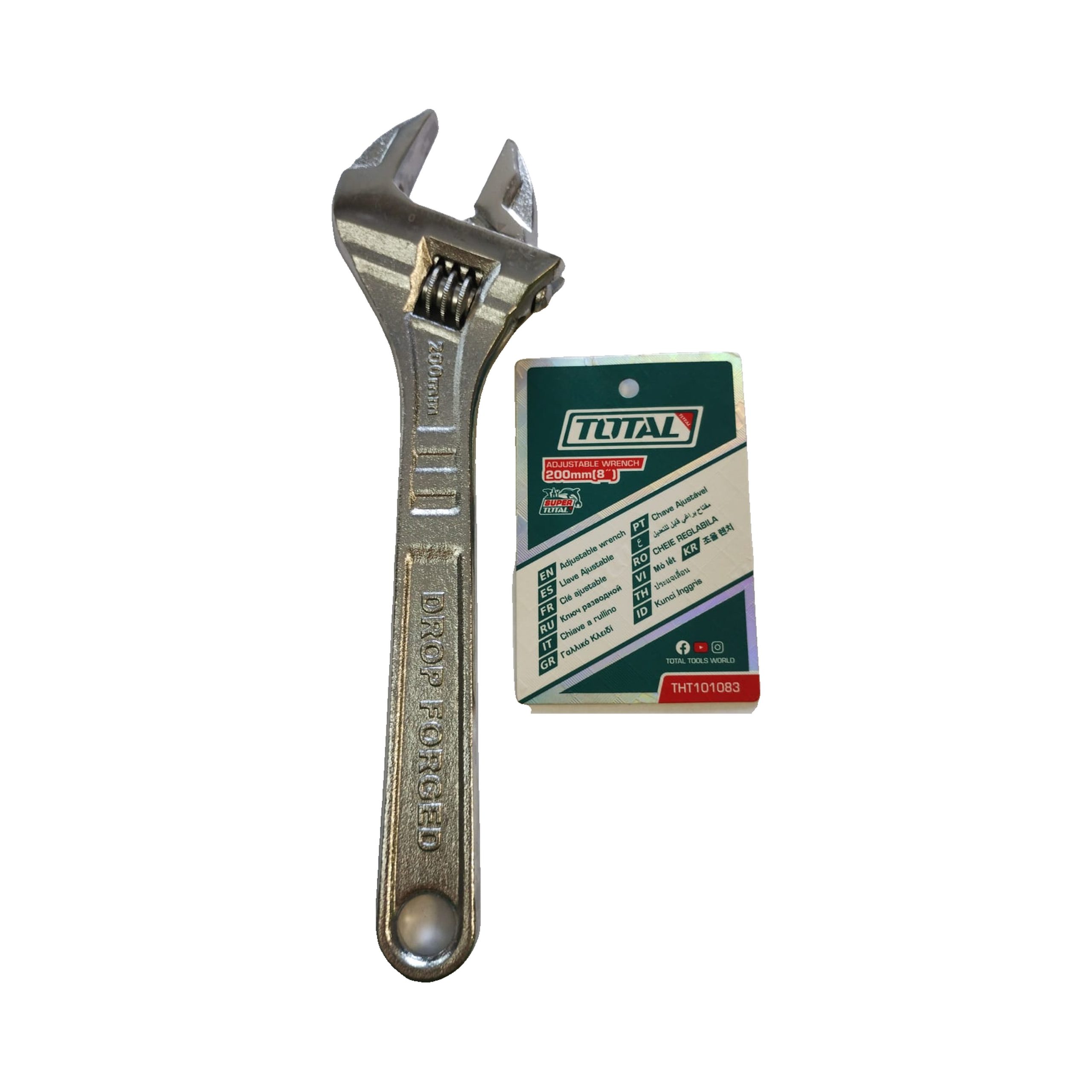 Llave ajustable perico 8" Cromada Marca Total