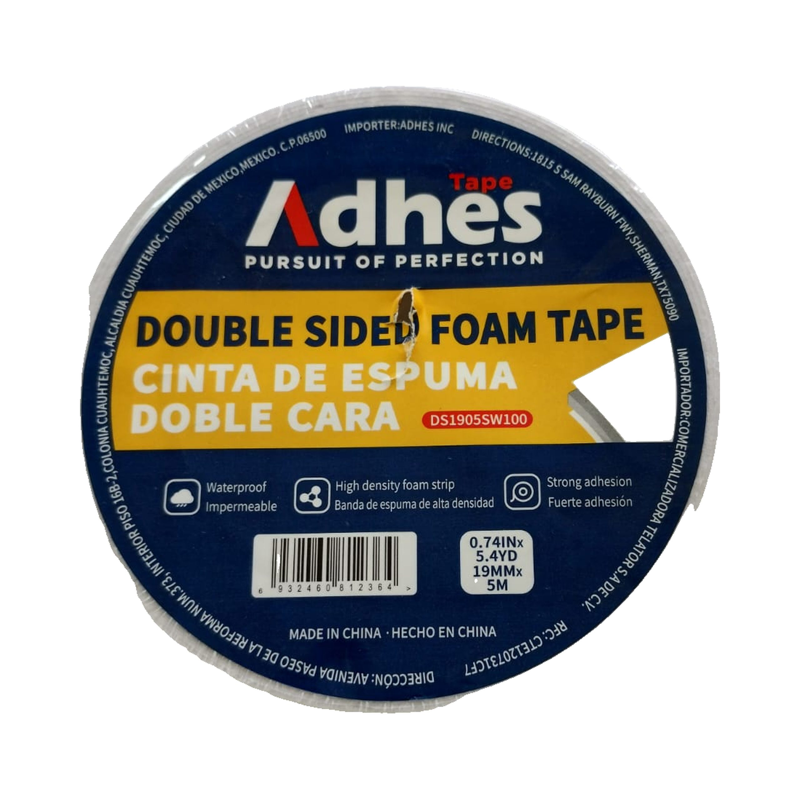 Cinta de espuma doble cara 19mm x 5m