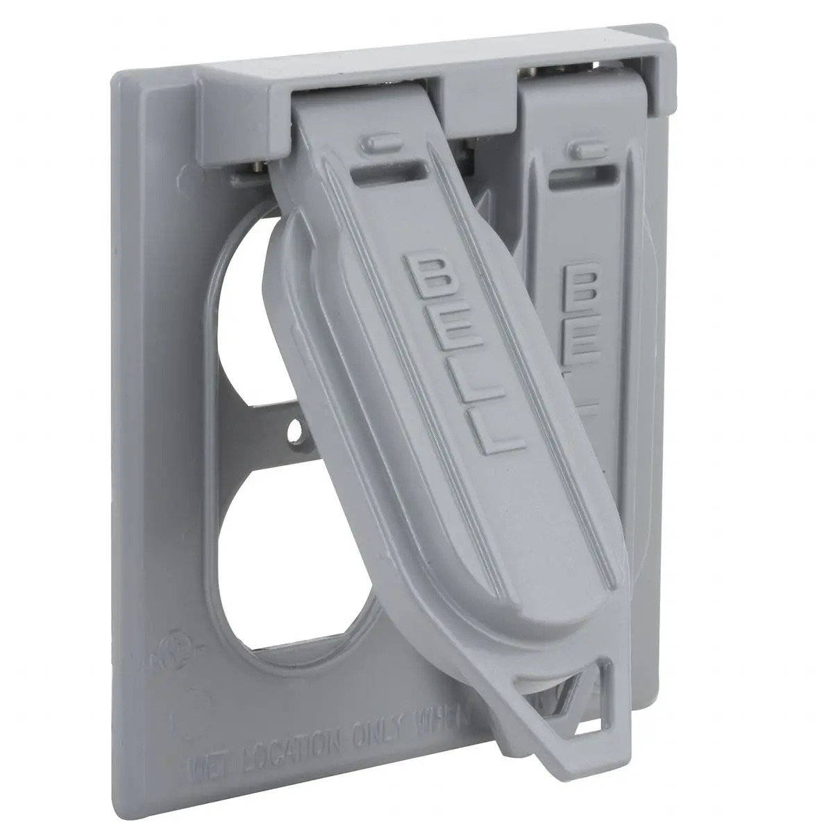 Hubbell -Bell 5148-0 - Cubierta para receptáculo dúplex, color gris