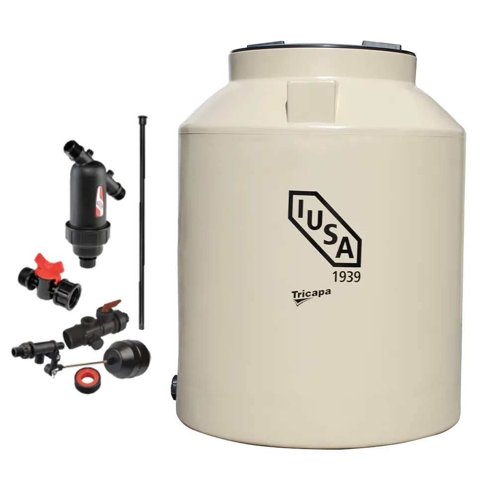 Tinaco IUSA Tricapa Beige 1100L con flotador y accesorios (Cód: 267338)