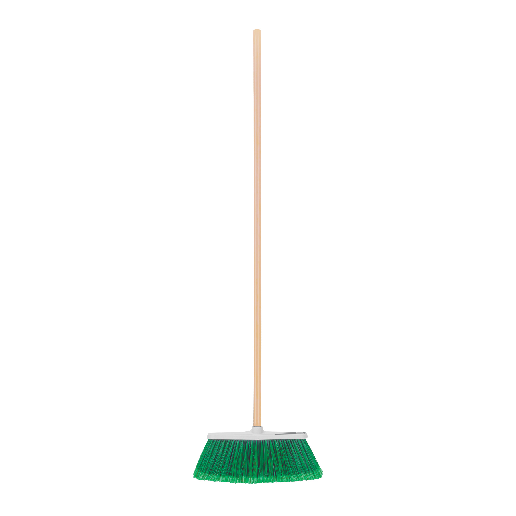Escoba grande tipo cepillo, cerdas de PVC, bastón de madera, KLINTEK (Cód: 57055)