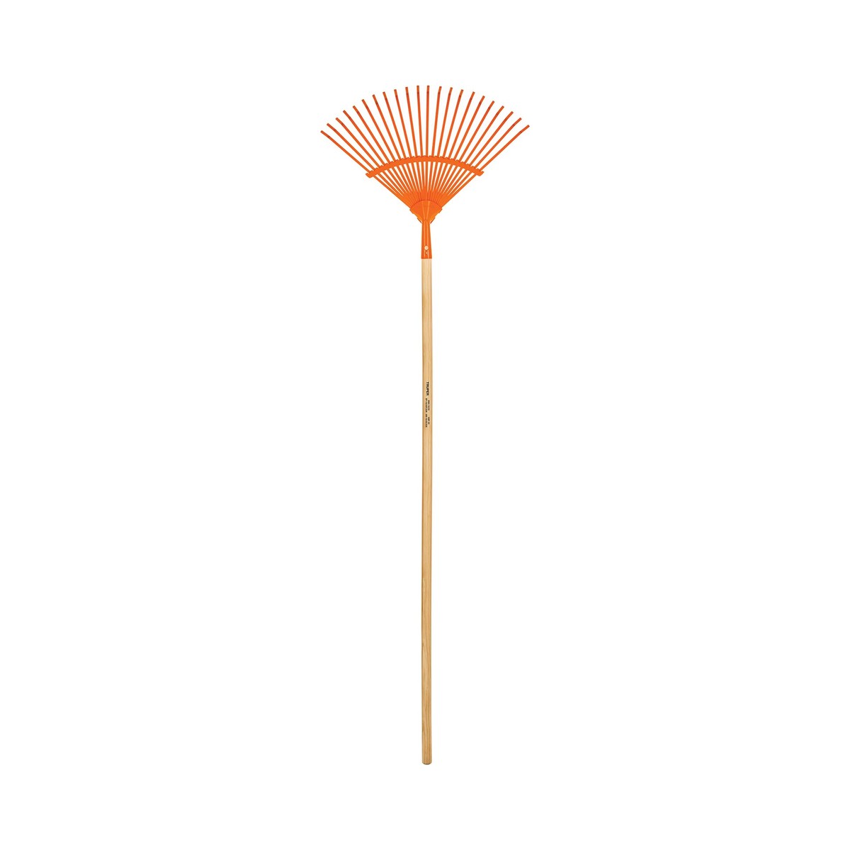 Escoba metálica para jardín, curva, 22 dientes, mango 48" (Cód: 14322)